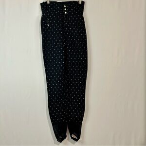 Bogner Women’s Vintage High Waist Stirrup Ski Pants Black Gold Size Medium EUC